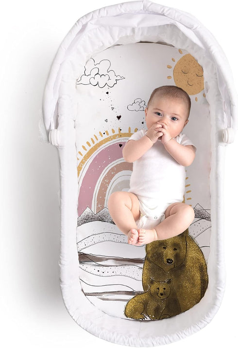 JumpOff Jo - Hypoallergenic Fitted Bassinet Sheet for Baby Boys & Girls - Rectangular, Hourglass & Oval Crib Compatible, Soft, Breathable, Machine...