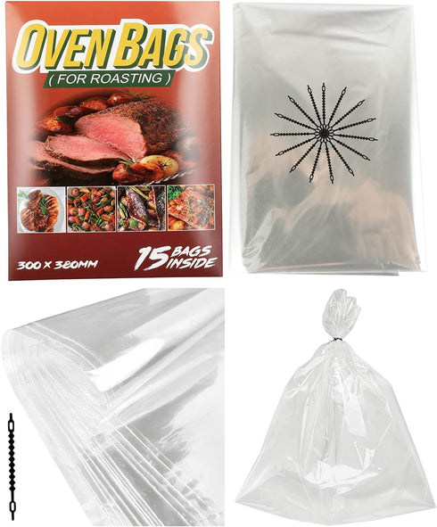15Count Cooking Roasting Bags Suitable Size (12 x 15 Inch) Oven for Chicken Meat Fish and Vegetable...