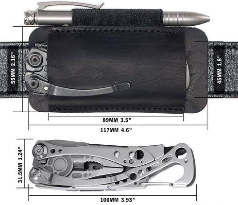 VIPERADE PJ33 Leather Knife Sheaths for Belt, Pocket Knife Holster, Pocket Knife Sheath, Horizontal Leather Knife Belt Holder...
