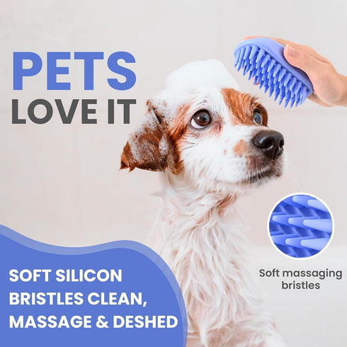 Pet Grooming Bath Brush Cat Dog Brush for Long/Short Hair Rubber Shower Scrubbing and Soothing Massage Essential Puppy Accessories Calming Excelle...