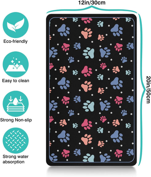 Dog Mat Pet Feeding Mat for Food and Water Absorbent 20x12in Quick Dry Dog Water Bowl Mat...