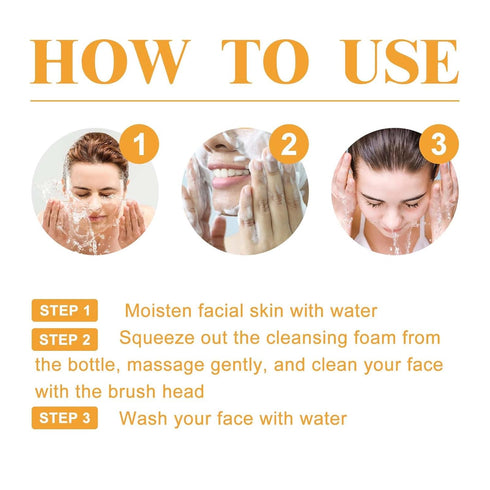 Turmeric Facial Cleanser, Turmeric Foaming Facial Cleanser + Tumeric ??y??lu??o??ic Acid Serum, Face Skincare Deep Cleaning Moisturizing for All S...