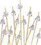 BambooMN 5.9" Decorative Acrylic Clear Gem End Bamboo Cocktail Fruit Sandwich Picks Skewers for Catered Events, Holiday's, Restaurants or Buffets ...
