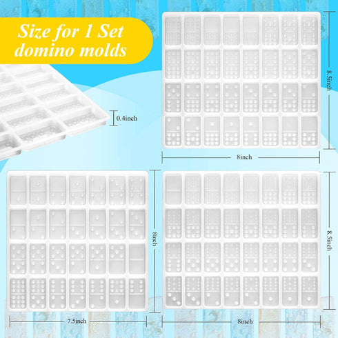 Domino Resin Molds Double 12 Colored Dot Dominoes Molds Epoxy Domino Resin Candy Clay Silicone Dominoes for DIY Craft...