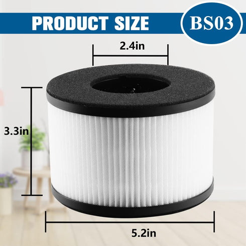 Improvedhand BS-03 HEPA Filter Replacement for PARTU Air Purifier Part U and Part X, Pack of 2...