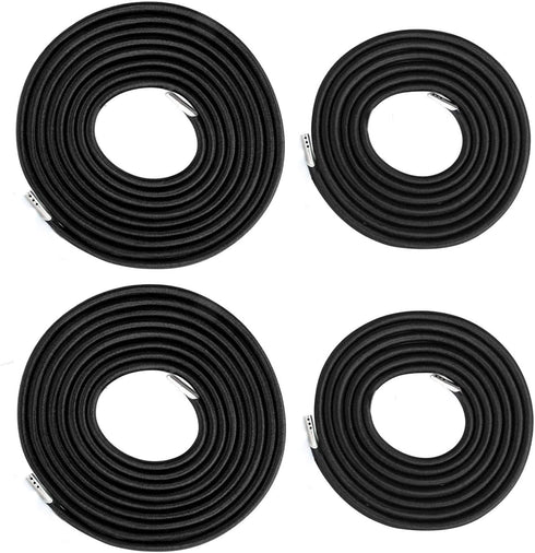 4pcs Black Replacement Cord for Zero Gravity Chair Universal Elastic Chair Repair Cord Ties Kit for Sun Loungers, Garden Chairs, Outdoor Recliners...