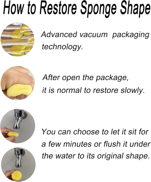 WAFJAMF 30 Pcs Assorted Size Round Sponges Brush Set 4 Sizes DIY Painting Tools- Yellow...