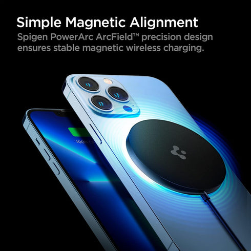 Spigen Charging Adapter, ArcField Magnetic Wireless Charger for iPhone 15, 14, 13, 12 Series, AirPods, Fast Wireless Charging Pad, Compatible with...