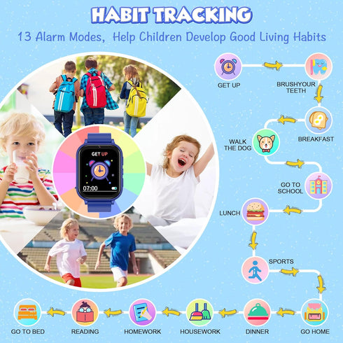 Kids Smart Watches Boys Educational Toys Gifts with Audiobook Learn Card Puzzle Games, HD Touch Screen Camera Music Pedometer Flashlight, Toys for...