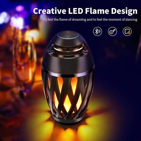 Flame Light Speaker, Led Flame Speakers Torch Atmosphere Bluetooth Speakers & Outdoor Portable Stereo Speaker with HD Audio and Enhanced Bass Flic...