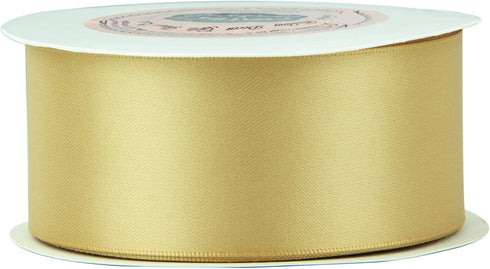 VATIN Double Face New Gold Satin Ribbon 1-1/2" Continuous 25 Yards,Gold Polyester Fabric Ribbon use for Bows Bouquet, Gift Wrapping, Floral Arrang...