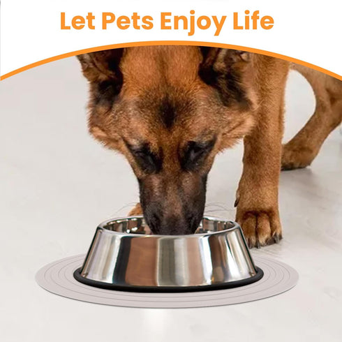 Ptlom 2 Pack Dog Food Mat Anti-Slip Dog Bowl Mats for Food and Water, Waterproof Dog Feeding Mat Prevent Messy Spills to Floor, Silicone Pet Place...