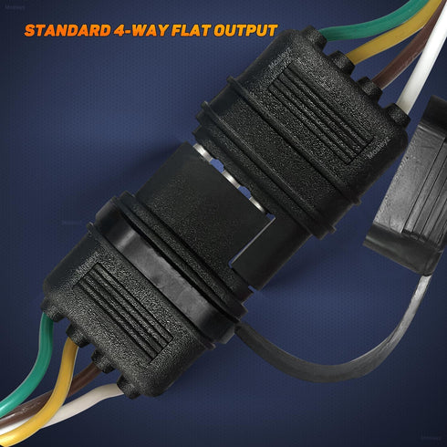 Trailer Wire Extension 4-Way 4 Pin Plug, 4 Wire 4-Flat Connector with Male & Female Plug 18 AWG 59 inch Hitch Light Trailer Wiring Harness Extende...