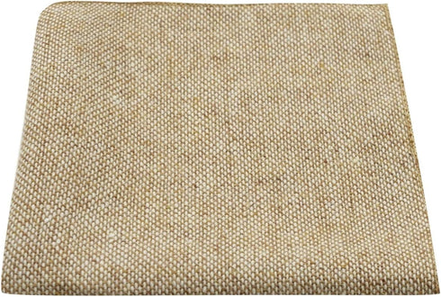 King & Priory Highland Weave Stonewashed Light Brown Pocket Square, Handkerchief...