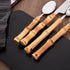 8-Piece Natural Bamboo Dinner Spoon Set, Stainless Steel Spoons with Bamboo Handle for Home Kitchen Restaurant, Mirror Polished Spoons With Bamboo...