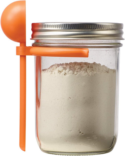 Jarware Coffee Spoon Clip for Wide Mouth Mason Jars, Orange...