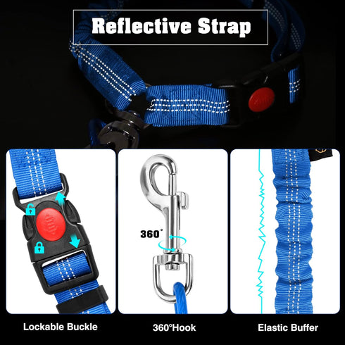Chew Proof Dog Car Seat Belt, 2 in 1 Steel Cable Dog Car Accessories Headrest Restraint Dog Seat Belt for Medium Large Dogs Chewer Heavy Duty Dog ...