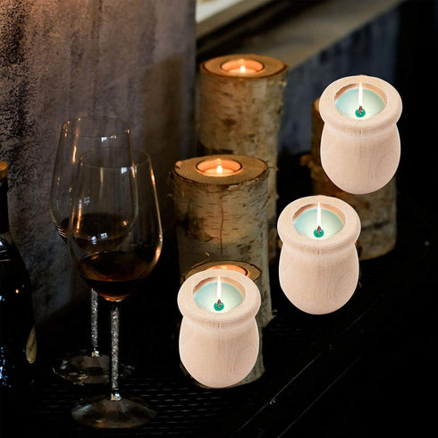 GORGECRAFT 1.5 Inch 10pcs Unfinished Blank Wooden Vase Flower Vase Candle Cups Handmade Natural Flower Container Candle Holders Candlesticks DIY P...