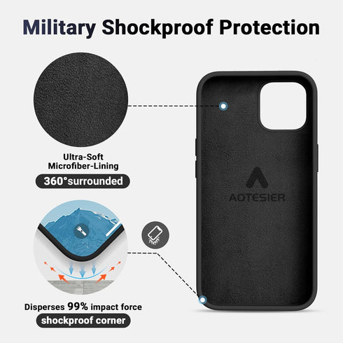 AOTESIER Compatible with iPhone 12 Case and iPhone 12 Pro Case 6.1 inch,Silky Touch Premium Soft Liquid Silicone Rubber Anti-Fingerprint Full-Body...