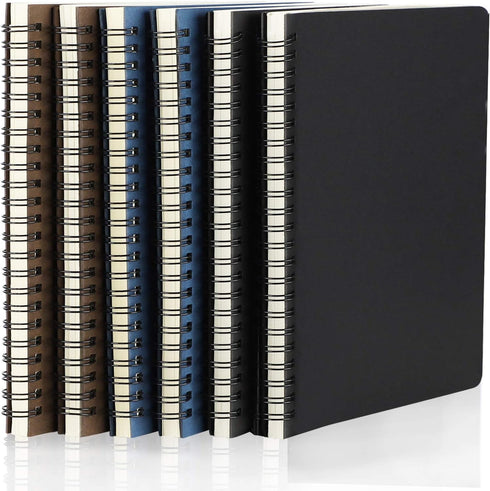 EUSOAR Spiral Lined Notebook, A5 6 packs 5.5"X8.3" 120 Pages Lined Travel Writing Notebooks Journal, Memo Notepad Sketchbook, Students College Off...