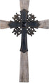 Dicksons Antiqued Intricate Double Layer 15 Inch Wood and Metal Decorative Hanging Wall Cross...
