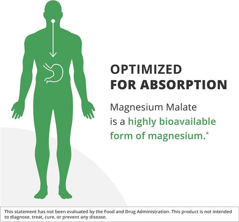 NutraMedix Magnesium Malate 200mg - Bioavailable Energy, Bone Health, Muscle & Joint Support Supplement - Vegan, Non-GMO & Gluten-Free Vitamin and...