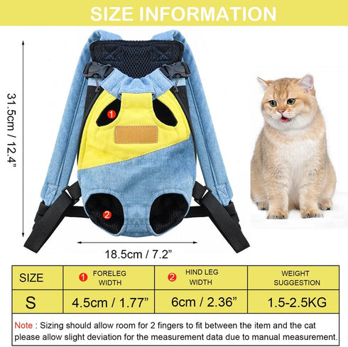 Pet Carrier Backpack, Adjustable Backpack Legs Out Easy-fit Chest Carrier for Small Dogs Cats Puppies...