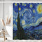 IcosaMro Starry Night Shower Curtain for Bathroom with Hooks, V. Gogh Stars Art Decorative Long Cloth Fabric Shower Curtain Bath Decorations - 71W...