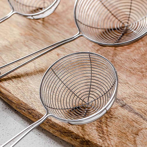 3Pcs Stainless Steel Round Hot Pot Strainer Set,Strainer Skimmer Spoon for Frying and Cooking,Kitchen Utensils Sifting Home Colander,Professional ...