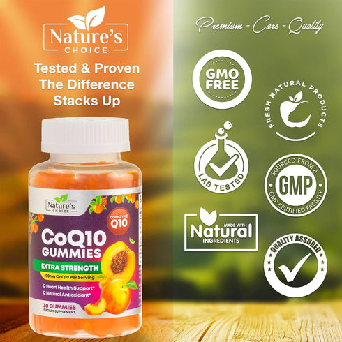 CoQ10 100mg Gummies - 3X Better Absorption, Antioxidant for Heart Health Support & Energy Production, Ultra Coenzyme Q10 Vitamins, Coq 10 Suppleme...