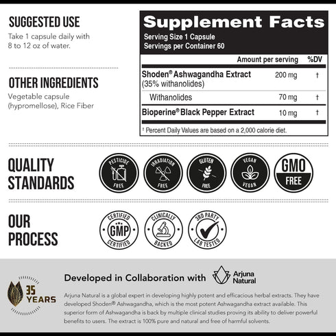 Ashwa-70®: Ashwagandha Extract - 35% Withanolides | Max Strength, Highest Withanolide Concentration - Mood & Performance - Enhanced Absorption wit...