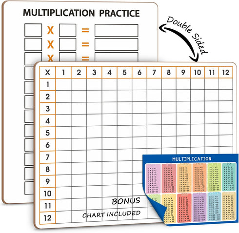 SCRIBBLEDO Dry Erase Multiplication Chart Whiteboard 11" x 14" Multiplication Table Double Sided Times Table Math Manipulatives White Board for Ki...