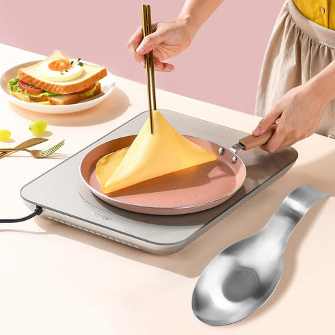 Stainless Steel Spoon Rest, Spatula Ladle Holder, Stainless Steel Utensil Spoon Rest Holder, Brushed Finish, Dishwasher Safe 3.8 x 9.4 Inch (Fish ...