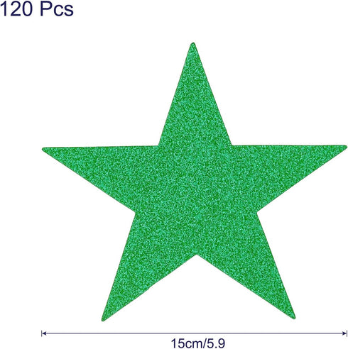 MECCANIXITY Glitters Star Cutouts Paper Five Star Confetti Cutouts for Birthday Party Classroom Wedding Bulletin Board Wall Decorations 5.9 Inches...