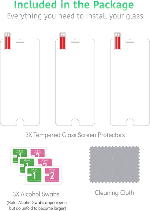 TALK WORKS Tempered Glass Screen Protector for iPhone SE3/SE2/8/7/6S/6 - Case Compatible, Anti-Glare, Smudge & Crack Proof, Ultra Thin (Pack of 3)...