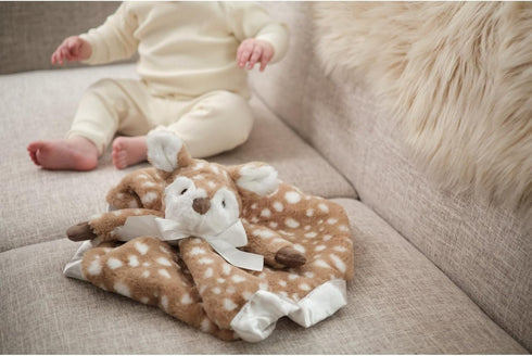 Bearington Collection Baby Lil’ Willow Snuggler - 15-Inch Woodland Fawn Plush Lovey, Security & Stuffed Animal Blanket for Babies...