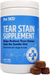 Pet MD Tear Stain Remover for Dogs & Cats - Antioxidant Eye Care Supplement with Lutein, Cranberry, & Omega 3 & 6 - Cat & Dog Tear Stain Remover C...