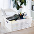 Gloreen White Plastic Basket, 8 Quart Weave Storage Baskets, 4 Packs...
