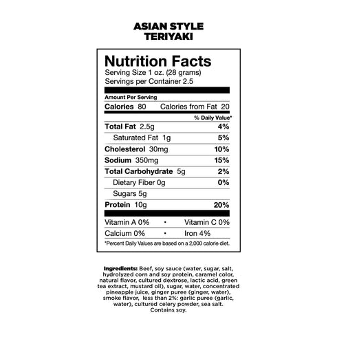 Chef's Cut Tender Real Steak Jerky Snack, Asian Teriyaki, 2.5 Ounce...
