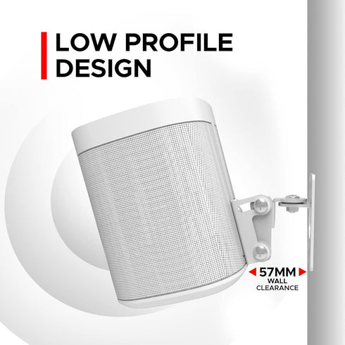Play 1 Wall Mount, White, Compatible with Sonos Play:1 Only, Adjustable Swivel & Tilt Mechanism, Mounting Bracket Includes All Fixings......