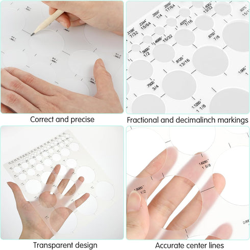 Circle Template Drawing Gjinxi 3 Pcs Circles Ruler Stencil Drafting Templates Round Draw Stencil Plastic Oval Template for Drafting Office School ...