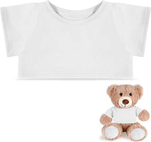Bear Tee Shirt Fit 14-18inch Bear Clothes Stuffed Animal Clothes Shirt Basic Stuffed Bears Dolls Shirt, White...