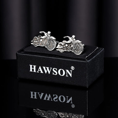 HAWSON Unique Motorcycle Cufflinks for Man Shirt with Gift Box....