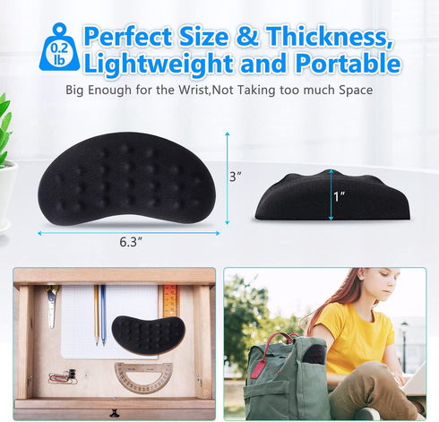 Gimars Mouse Wrist Rest, Pop It Fidget Wrist Support for Mouse-Pressure Relief, Ergonomic Memory Foam Mouse Wrist Pad with Massage Notes for Compu...