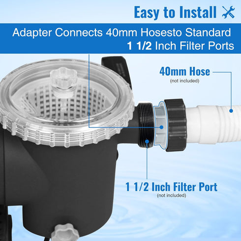 Dreyoo 6 Pack Pool Filter Hose Conversion Kit Compatible with Intex Pools Filter Pump, Hose Conversion Adapters Connects 40mm Hoses to Standard 1 ...
