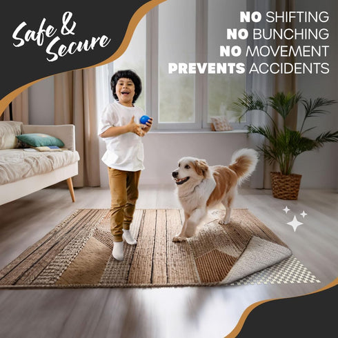 Nevlers Non Slip 3'x5' Rug Pads | White PVC Foam Rug Gripper for Hardwood Floors | Indoor/Outdoor Anti Skid Rug Gripper with Customizable Open Wea...