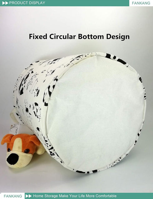 FANKANG Storage Basket, Nursery Hamper Canvas Laundry Basket Foldable with Waterproof PE Coating Large Storage Baskets for Kids Boys and Girls, Of...