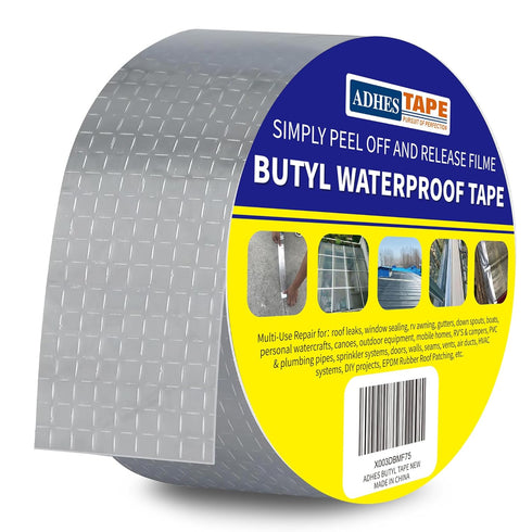 ADHES Butyl Tape Waterproof Tape Aluminum Foil Tape Sealan Tape 2 Inch x 16 Feet, for RV Repair, Window, Silicone, Boat and Pipe Sealing, Glass & ...