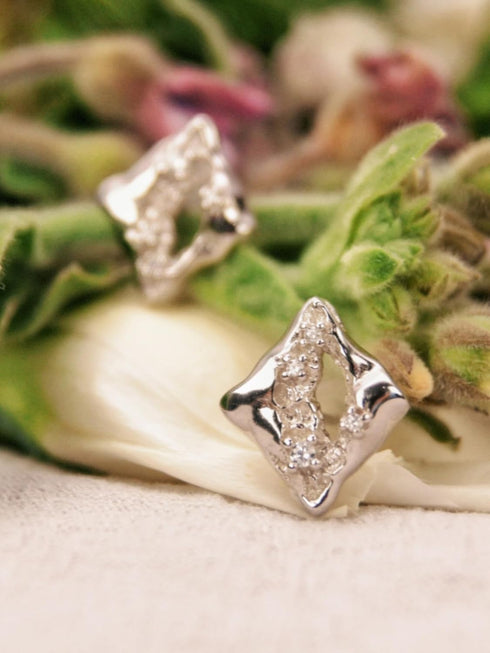 925 Sterling Silver Stud Earrings Irregular Chic Earrings Geometric Stud Earrings Flat Back Earrings Statement Jewelry Lightweight 2024 Urban Fash...