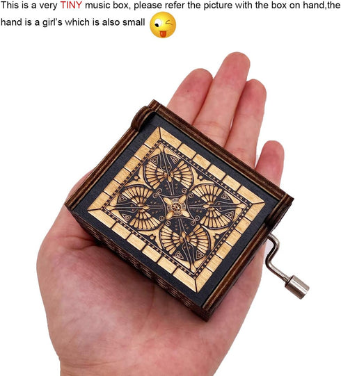 Youtang Hand Crank Music Box Halloween Christmas Laser Engraved Wood Musical Box Jack&Sall Gift for Christmas,Birthday,Valentine's Day,Mother's Da...